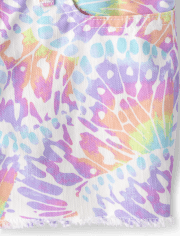 Pantalones cortos con teñido anudado y arcoíris para niñas