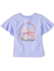 Top con estampado de volantes para niñas