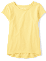 T-shirt à superposition basique High Low pour fille