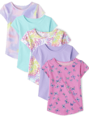 Girls Print Tee Shirt 5-Pack