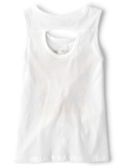 Girls Graphic Cut Out Tank Top