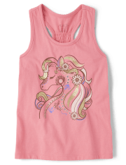 Camiseta sin mangas con estampado para niñas