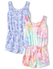 Paquete de 2 mamelucos florales para niñas