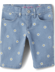 Girls Daisy Denim Skimmer Shorts