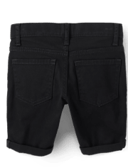 Shorts skimmer de sarga con puño enrollado para niñas