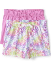 Girls Print Pull On Shorts 2-Pack