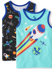Baby And Baby And Toddler Boys Space Tank Top 2-Pack