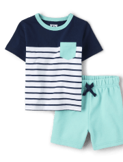 Baby And Toddler Boys Colorblock 2-Piece Set