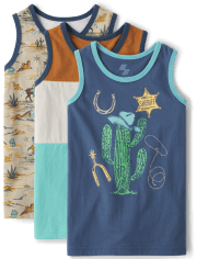 Baby And Toddler Boys Western Tank Top 3-Pack