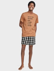 Shorts de pijama de popelina con estampado para hombre