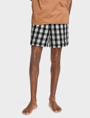Shorts de pijama de popelina con estampado para hombre