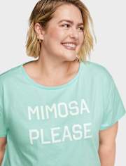 Camiseta para dormir con estampado gráfico para mujer