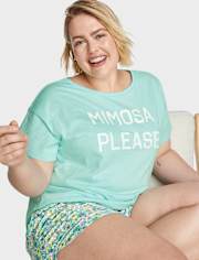 Camiseta para dormir con estampado gráfico para mujer