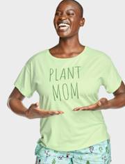Camiseta para dormir con estampado gráfico para mujer