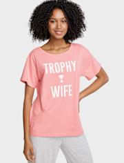 Camiseta para dormir con estampado gráfico para mujer