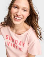 Camiseta para dormir con estampado gráfico para mujer