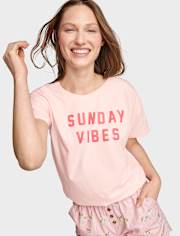 Camiseta para dormir con estampado gráfico para mujer