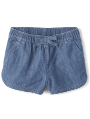 Shorts sin cierres de cambray para niñas pequeñas
