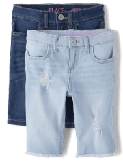 Girls Denim Skimmer Shorts 2-Pack