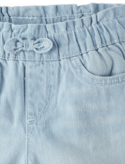 Baby And Toddler Girls Denim Paper Bag Waist Shorts