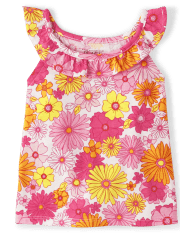 Baby And Toddler Girls Floral Ruffle Top