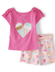 Conjunto de 2 piezas de helado para niñas pequeñas
