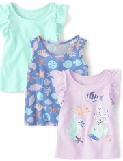 Toddler Girls Fish Tank Top 3-Pack