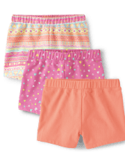 Toddler Girls Heart Pull On Shorts 3-Pack