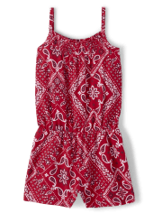 Baby And Toddler Girls Bandana Smocked Romper