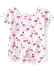 Baby And Toddler Girls Print Tie Front Top