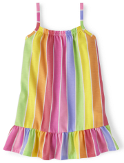 Baby And Toddler Girls Rainbow Ruffle Dress