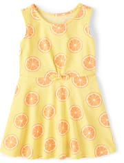 Baby And Toddler Girls Orange Tie Front Everyday Dress