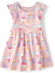 Baby And Toddler Girls Ice Cream Babydoll Dress