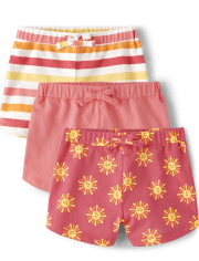 Paquete de 3 pantalones cortos Sun Dolphin para bebés y niñas pequeñas