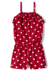 Baby And Toddler Girls Maple Leaf Ruffle Romper