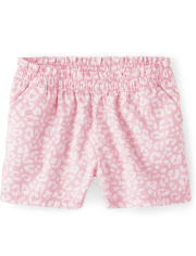 Baby And Toddler Girls Leopard Twill Paper Bag Waist Shorts