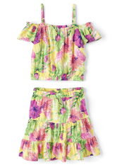Girls Tropical 2-Piece Outfit Set