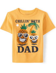 Baby And Toddler Boys Chillin With Dad Graphic Tee
