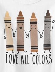 Baby And Toddler Boys Love All Colors Graphic Tee