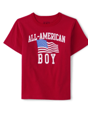 Baby And Toddler Boys Matching Family All-American Boy Graphic Tee