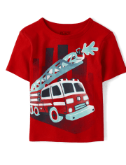 Baby And Toddler Boys Fire Truck Graphic Tee