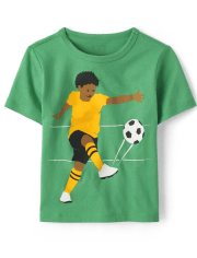 Baby And Toddler Boys Soccer Player Graphic Tee