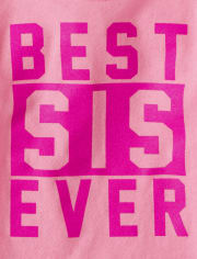 Baby And Toddler Girls Best Sis Graphic Tee