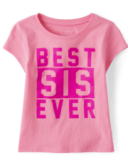 Baby And Toddler Girls Best Sis Graphic Tee