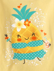 Baby And Toddler Girls Pineapple Graphic Tee