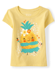Baby And Toddler Girls Pineapple Graphic Tee