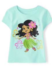 Camiseta estampada Hula Girl para bebés y niñas pequeñas