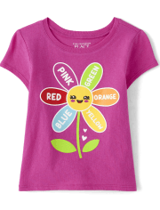 Baby And Toddler Girls Flower Graphic Tee