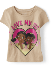 Baby And Toddler Girls Love My Sis Graphic Tee