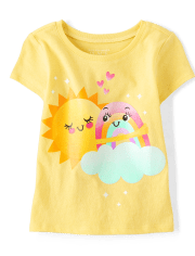 Baby And Toddler Girls Rainbow Graphic Tee